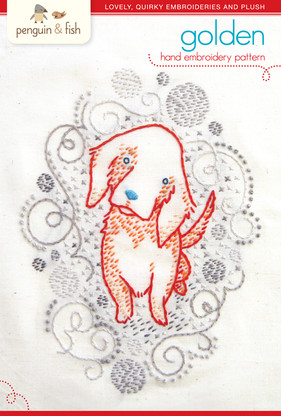 Golden Puppy Hand Embroidery