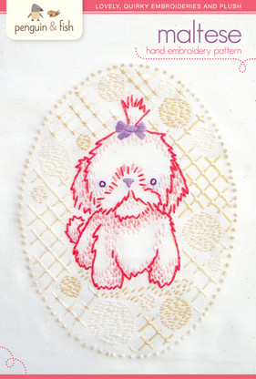 Maltese Pup Hand Embroidery