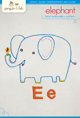 E Elephant Hand Embroidery