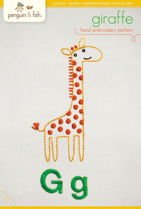 G Giraffe Hand Embroidery
