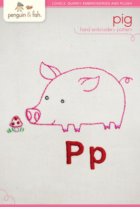 P Pig Hand Embroidery