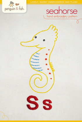 S Sea Horse Hand Embroidery