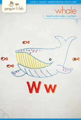W Whale Hand Embroidery