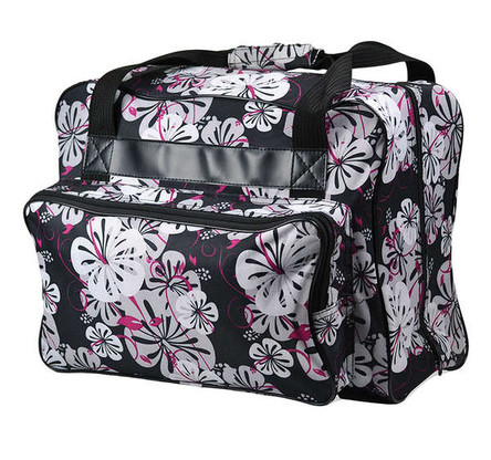 Sewing Machine Tote Black Foral