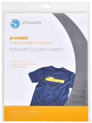 Silhouette Printable Heat Transfer Mat For Dark Fabrics 5 Sheets