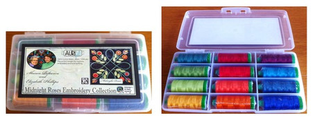 Aurifil Cotton 40 wt 12 Large Spools Sharon Pederson & Elizabeth Phillips Midnight Roses Thread Collection
