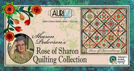 Aurifil Cotton 50 wt 12 Large Spools Sharon Pederson Rose of Sharon Embroidery Thread Collection