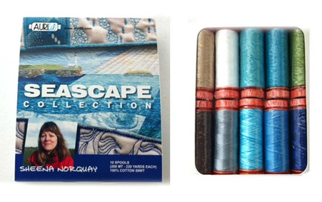 Aurifil Cotton 50 wt 10 Small Spools Sheena Norquay Seascape Thread Collection