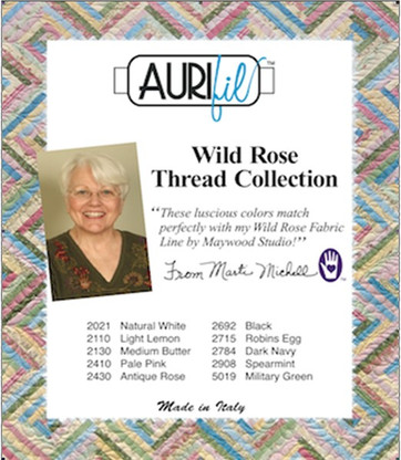 Aurifil Cotton 50 wt 10 Small Spools Marti Michell Wild Rose Collection Thread Collection