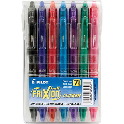 Frixion Clicker Gel Fine 7/pkg Assorted