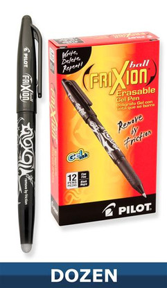 Frixion Erasable Gel Pen 12/pkg Black 0.7mm