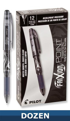 Frixion XF Erasable Gel Pen 12/pkg Black .05mm