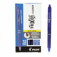Frixion Clicker Gel Pen Fine Point 12/pkg Blue .07mm