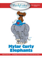 Mylar Embroidery CD Designs Mylar Curly Elephants