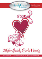 Mylar Embroidery CD Designs Mylar Swirly Curly Hearts