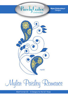 Mylar Embroidery Paisley Romance