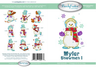 Mylar Embroidery Snowmen 1