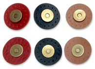 Antique Gold Magnetic Snaps 9/16in with Leather Like Trim 1-3/16in Brown