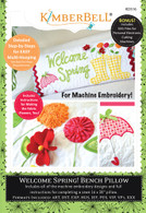 Welcome Spring Bench Pillow Machine Embroidery CD