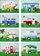 Campers Quilt Applique Pattern and Laser Cut Fabric Kit