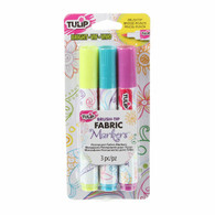 Brush Tip Bright Fabric Markers 3/pkg