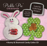 Bunny and Shamrock Candy Cuties In the Hoop Machine Embroidery Designs with CD