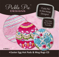 Easter Egg Hot Pads and Mug Rugs Candy Cuties In the Hoop Machine Embroidery Designs with CD