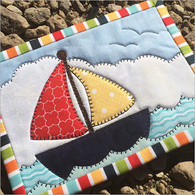 Come Sail Away Mug Rug Pattern with Laser Cut Fabric