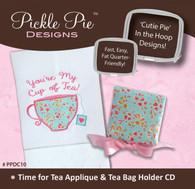 Time for Tea In the Hoop Machine Embroidery Designs with CD