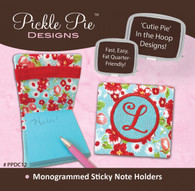 Monogrammed Sticky Note Holders In the Hoop Machine Embroidery Designs with CD