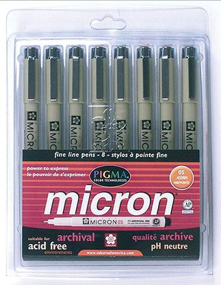 Micron 05 Collection Color Set of 8 Pens .45mm