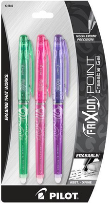 Frixion XF Point Erasable Gel 3 Pen Set - Pink/Purple/Green
