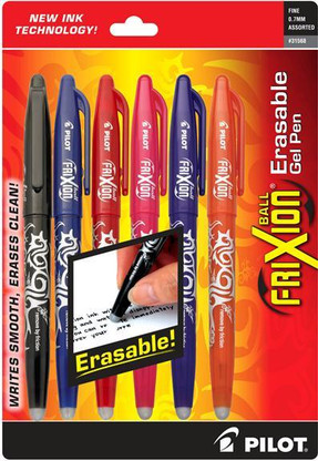 Frixion Ball Erasable Gel 6 Pen Set - Assorted Fine 0.7mm