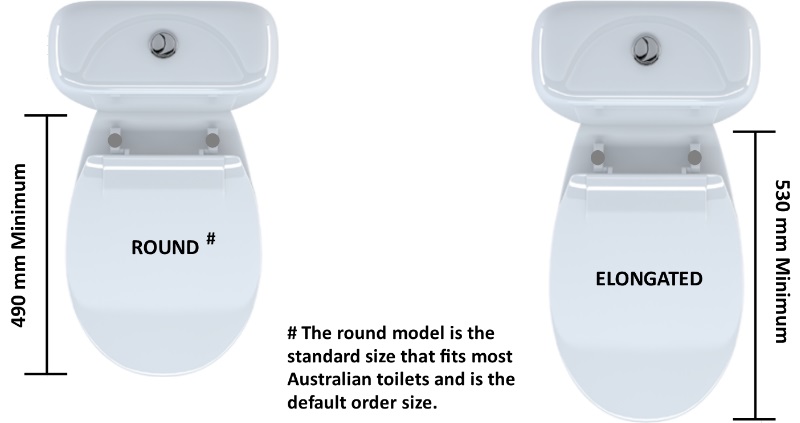 elongated toilet seat on round toilet
