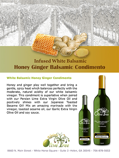 Honey Ginger Balsamic Condimento Alpine Olive Tree Honey Ginger Balsamic Condimento Alpine Olive Tree