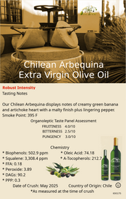 Chilean Arbequina EVOO
