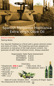 Spanish Melgareho Hojiblanca Extra Virgin Olive Oil