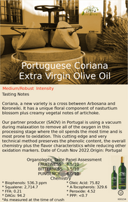 Portuguese Coriana Extra Virgin Olive Oil