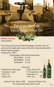 Peruvian Barnea Extra Virgin Olive Oil
