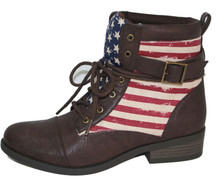 Qupid Plateau-08 Round Toe Lace Up Bootie