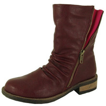 Qupid Relax-85 Ruched Round Toe Boot