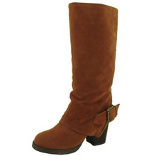 Qupid Rosdale-06 Buckle Fold Over Knee High Boot