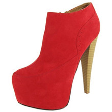 Qupid Pratt-01 Suede Almond Toe Ankle Bootie