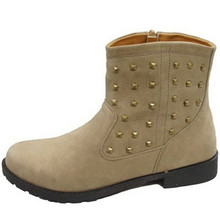 Qupid Robby-01 Studded Round Toe Ankle Bootie
