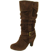 Qupid Praise-10X Suede Slouchy Knee High Boot