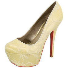 Qupid Psyche-35A Floral Lace Platform Pump
