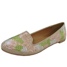 Qupid Salya-636X Jeweled Embellished Round Toe Loafer Flat