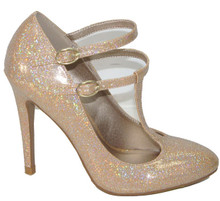 Qupid Serenity-23 Hologram Glitter T-Strap Mary Jane Pump