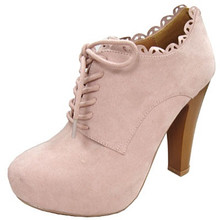 Qupid Puffin-34 Lace Up Oxford Ankle Bootie
