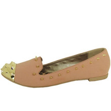 Qupid Salya-632 Spiked Out Loafer Flat